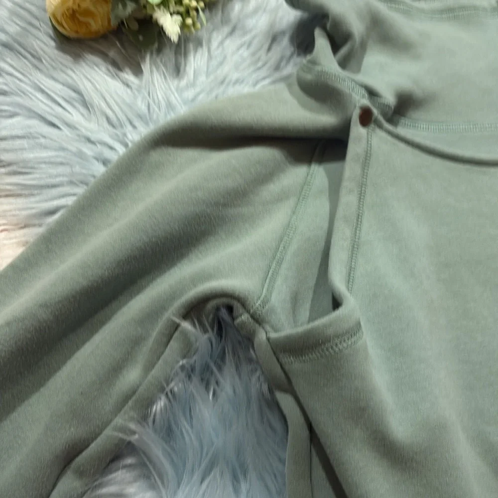 Latched Mama harbor snap pullover Sage Green with Heart Detail - Picture 3 of 10
